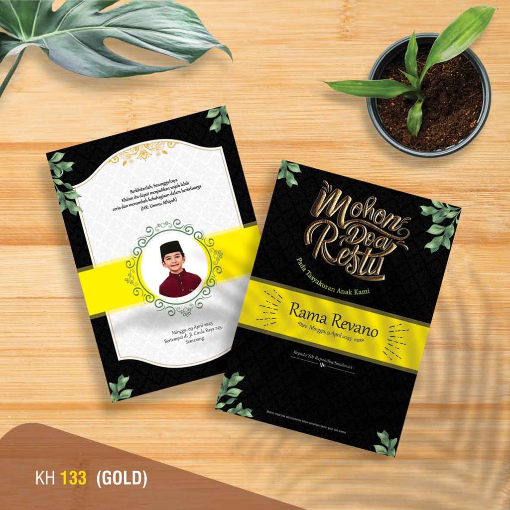 KHITAN New KH 133 Gold Blanko Undangan Murah