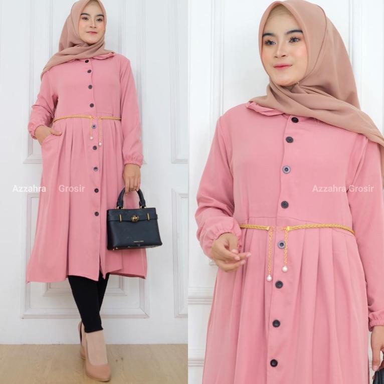 Sale Terbatas ORIYA TUNIK - LD100-110 Tunik Shakila Premium Kancing Aktif Free Belt / Cesira Tunik /
