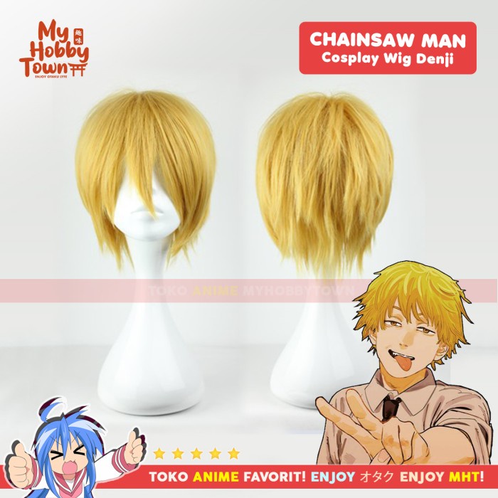 Terlaris Wig Cosplay Anime Chainsaw Man : Denji Blonde