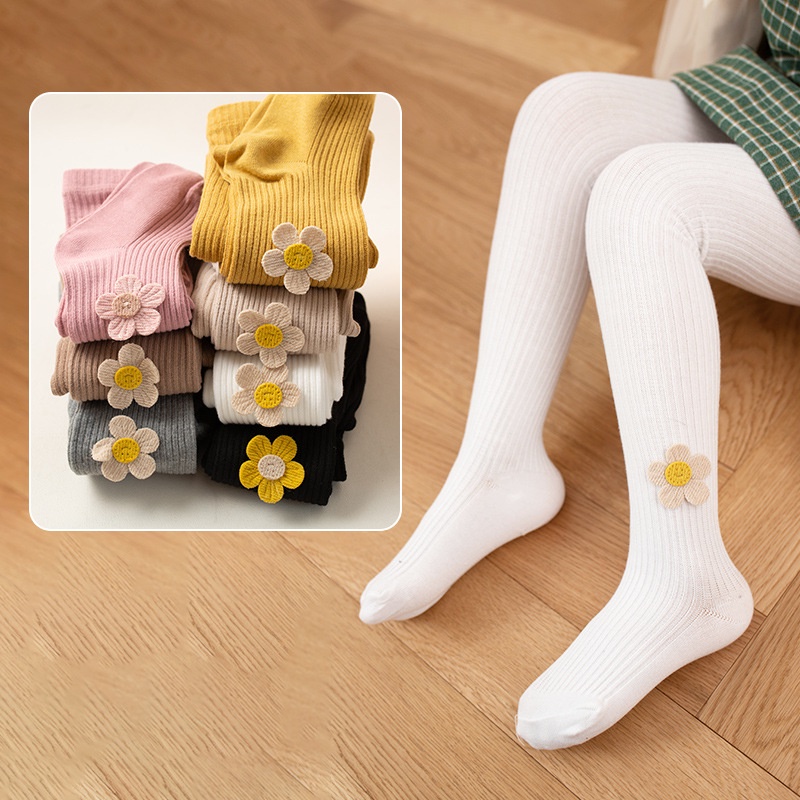 Bykiddos - Legging Impor Bayi / Celana Legging Import / Legging Stocking Anak Perempuan Rajut Motif Bunga