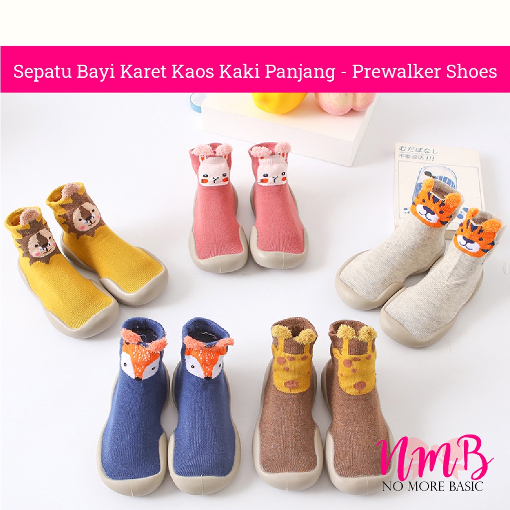Sepatu bayi Karet Kaos Kaki Panjang - Prewalker Shoes