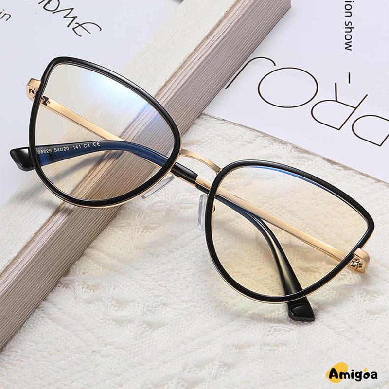 Kacamata Optik Populer kacamata Pemblokiran Cahaya Biru kacamata Retro Fashionable Wanita - AG2