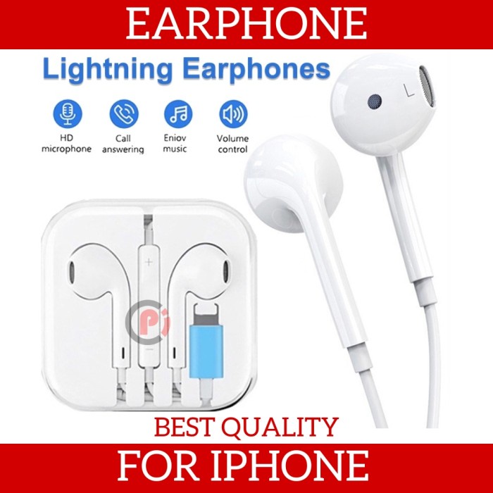 Headset Earphone Lightning Port For iPhone Kabel HiFi Stereo Bass