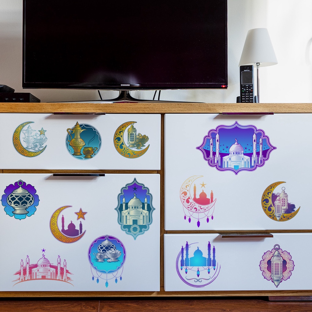 Stiker Dinding Hias Motif Kastil Bulan Ruang Tamu Kamar Tidur Wall Decals PVC