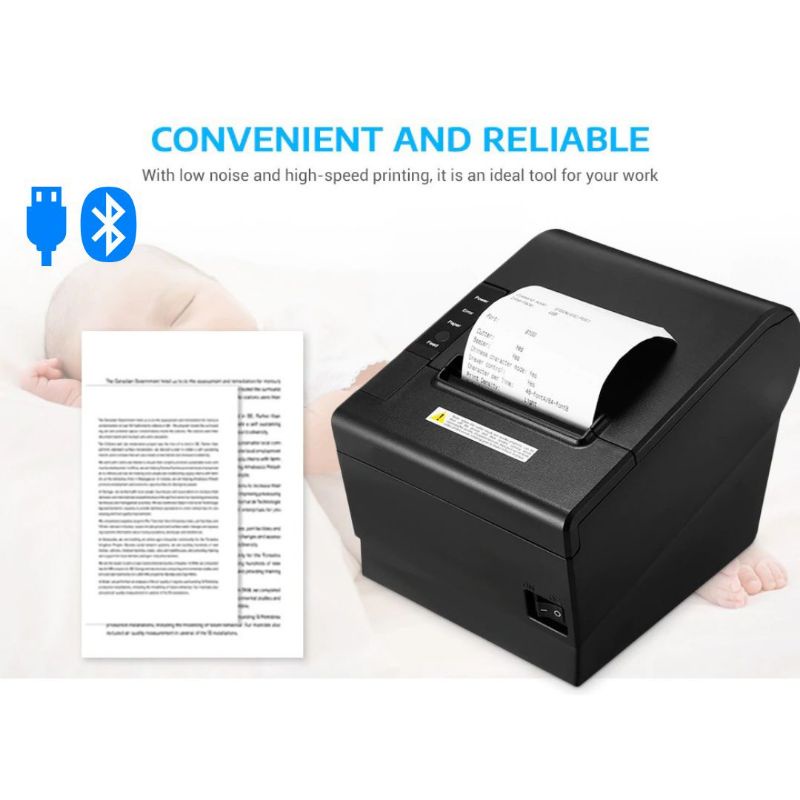 Printer Mini Thermal Printer POS Network and USB Port 80 mm