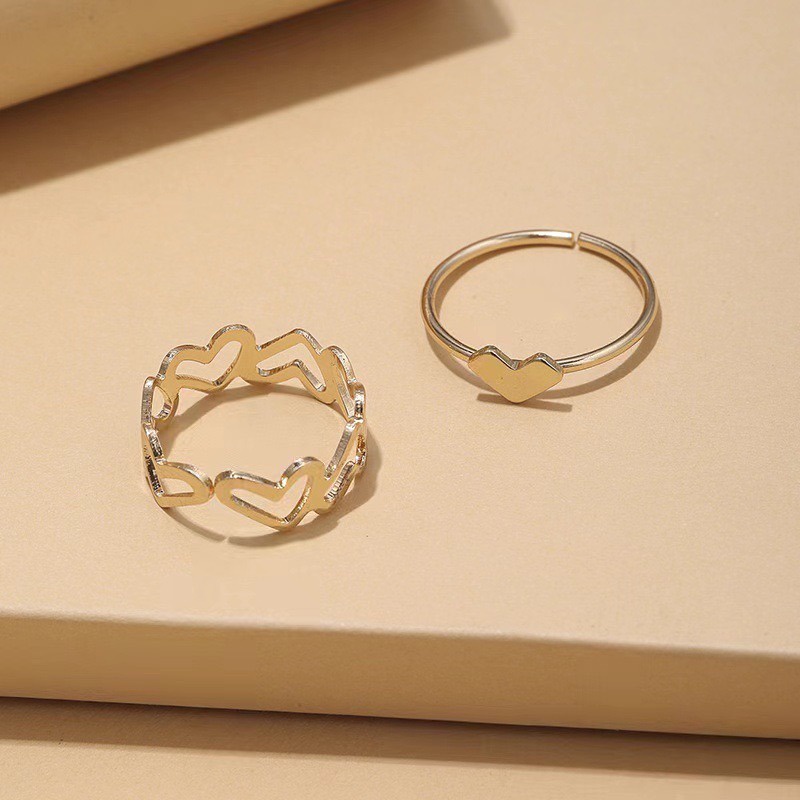 MORYMOSHI C22 Cincin Wanita Love 2pcs Set Fashion Korea