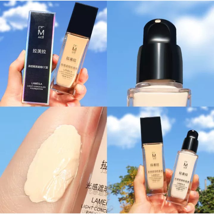 Lameila Light Concealer Foundation Cair Tahan Air Untuk Makeup Wanita 3020