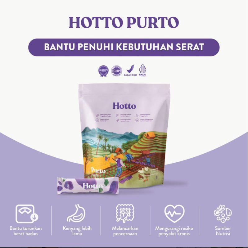 

✨NEW✨ -HOTTO PURTO 1 pouch (16 sachet) minuman multigrain dari purple potato oat,- 1.1.23