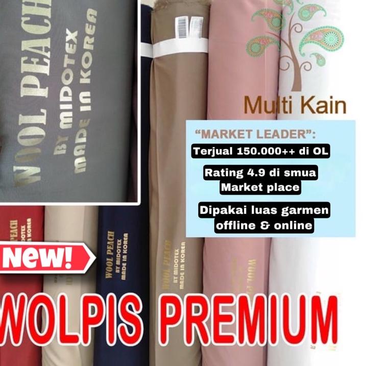 Promo promo bahan multi kain wolfis wolpis woolpis woolpeach wolvis monalisa premium gamis tunik fas