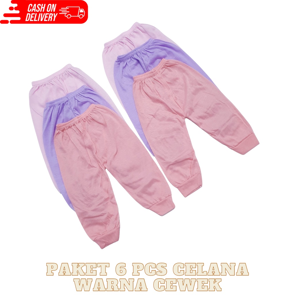 Cod Celana Panjang Bayi Isi 6 Pcs Baju Baby Gracia