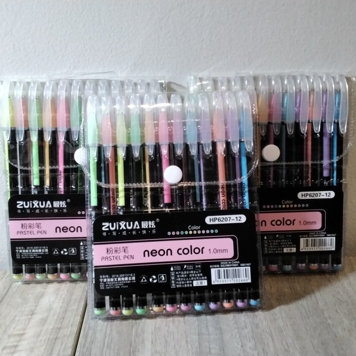

langsung order saja] Pen gel 12wr pastel pen Neon color zuixua
