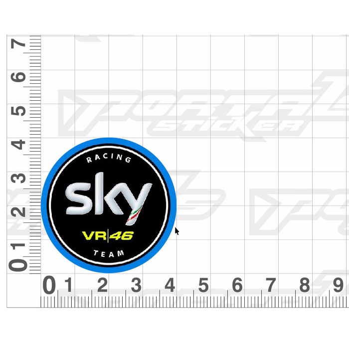 Sticker Cutting helmet ROSSI - PRINT SKY VR-46