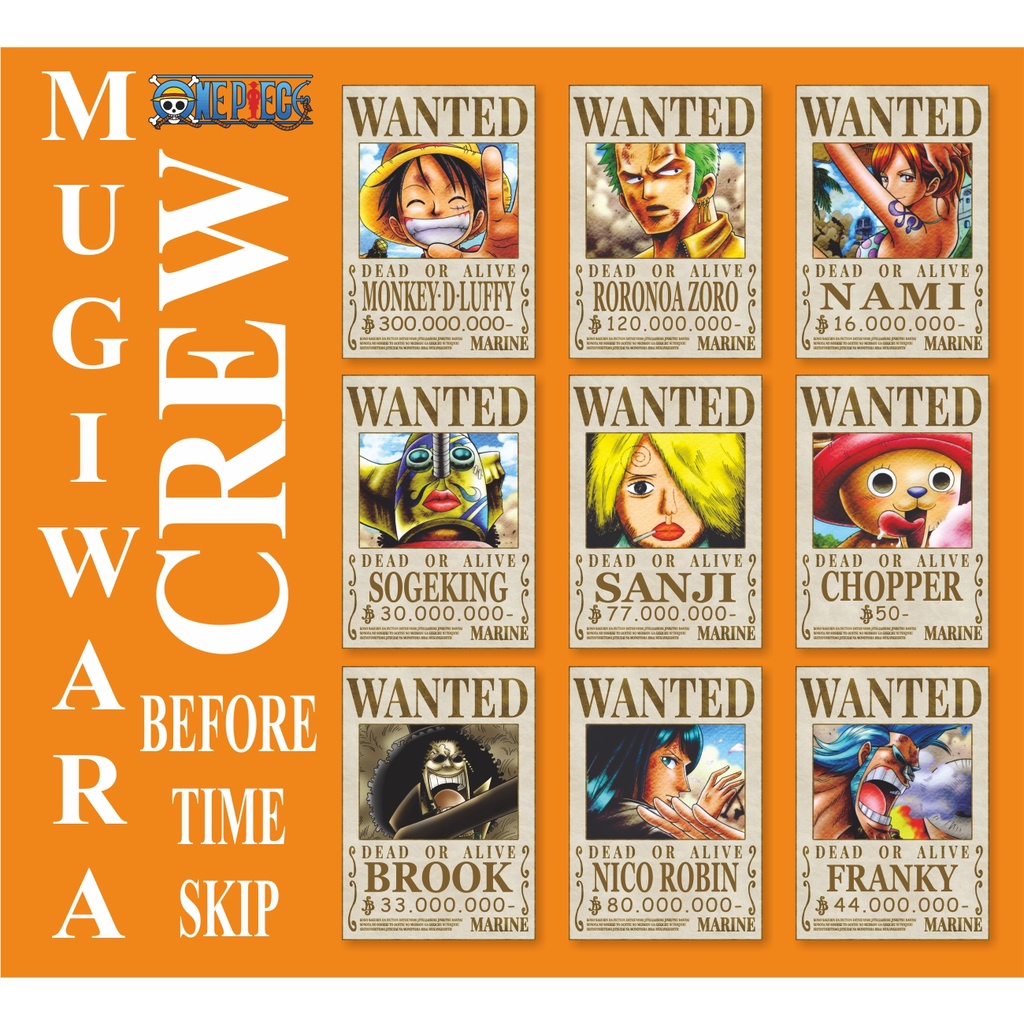 POSTER BOUNTY ONE PIECE (CREW MUGIWARA) VERSI JADUL MURAH