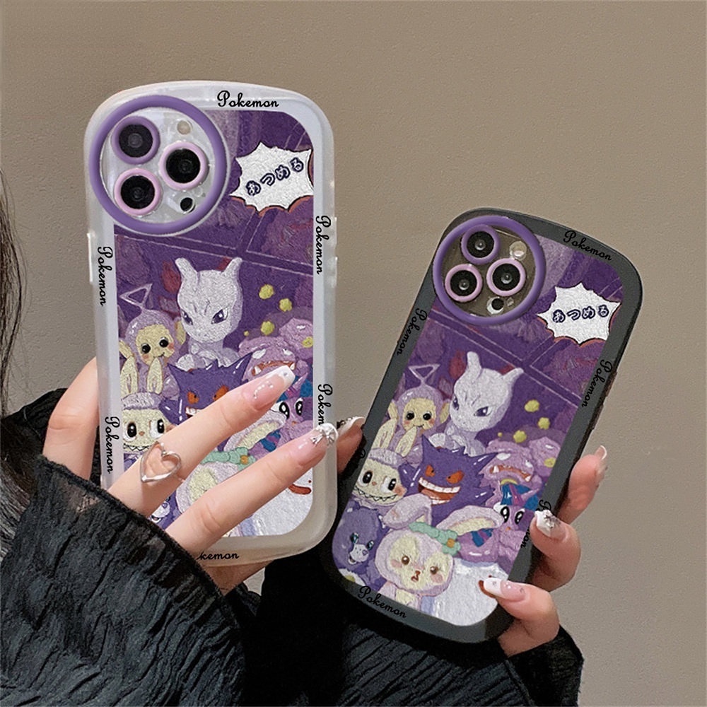 IPHONE Soft Case Kompatibel Untuk Iphone11 11 Pro 11 Pro Max12 12 Pro 12 Pro MAX IPhone13 Pro MAX X XR XS MAX 6 6S 7 8 Plus SE 2020 TPU Cute StellaLou Dan Pokemon painting in Purple Cover