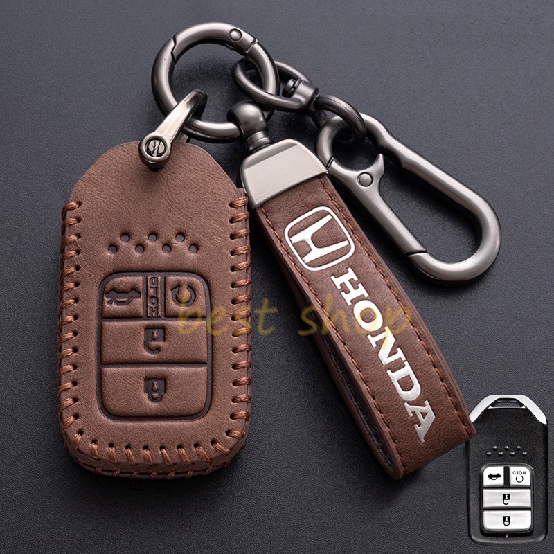 Case Kunci Mobil HONDA CRV5 City 11th Civic XRV 10th Accord CRV Jazz Car Key Leather Case Tempat Kunci Gesper Gantungan Kunci