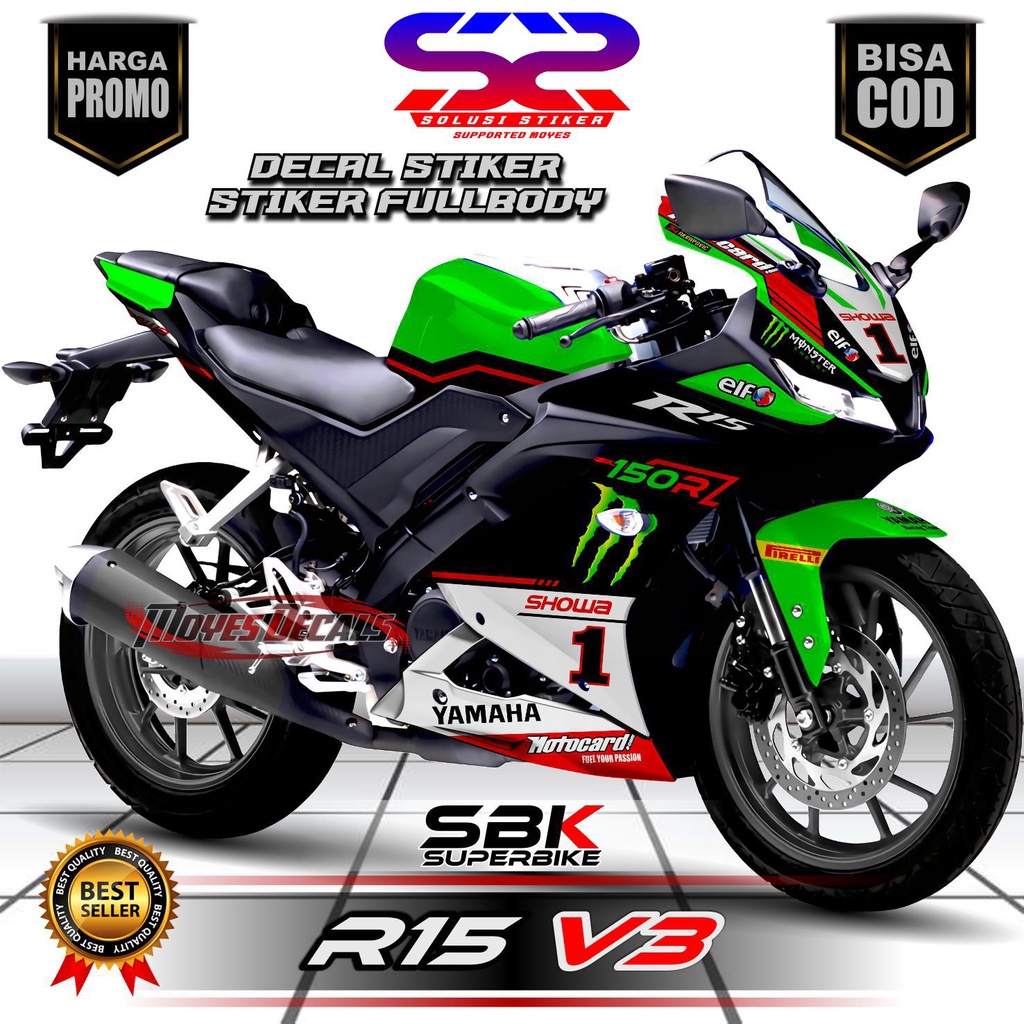 Stiker  Decal r15 v3 stiker decal r15 v3 MotifHijau fullbody