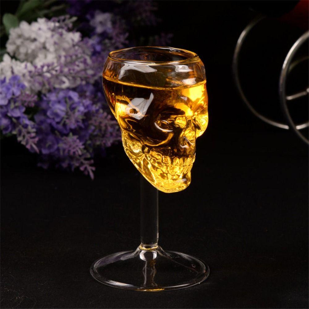 TOP Skull Cup Kitchen Wine Bar Decor Botol Minum Cocktail Aksesoris Tinggi Botol Tengkorak Kaca