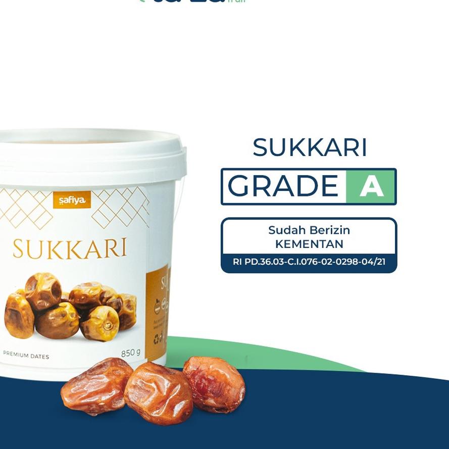 

☻ Kurma Sukari Ember Al- Qassim 850gr Kemasan Ember Premium Safiya ➱