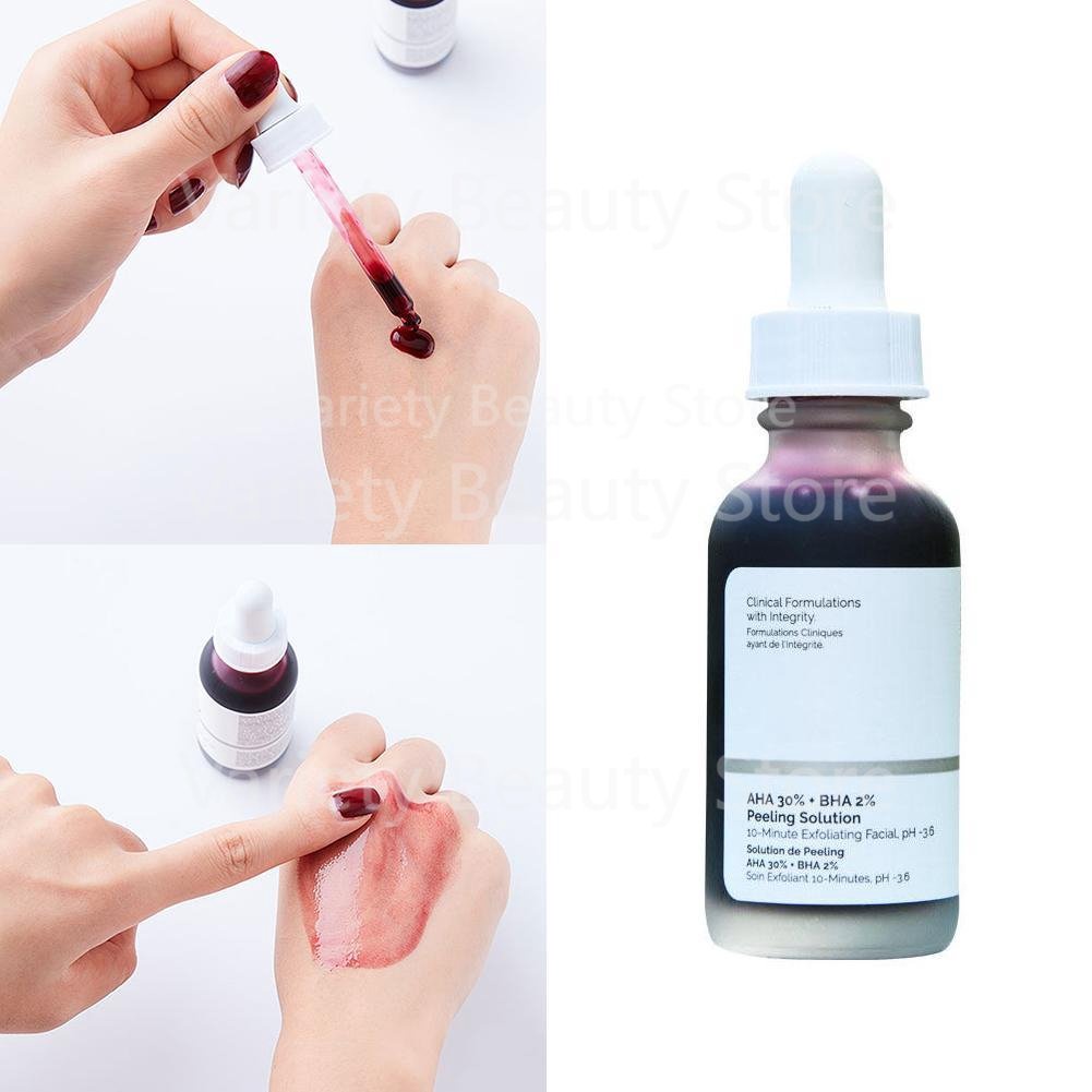 The Ordinary AHA 30% + BHA 2% Peeling Solution Skin Care 30ml 10mins Exfoliating Mask