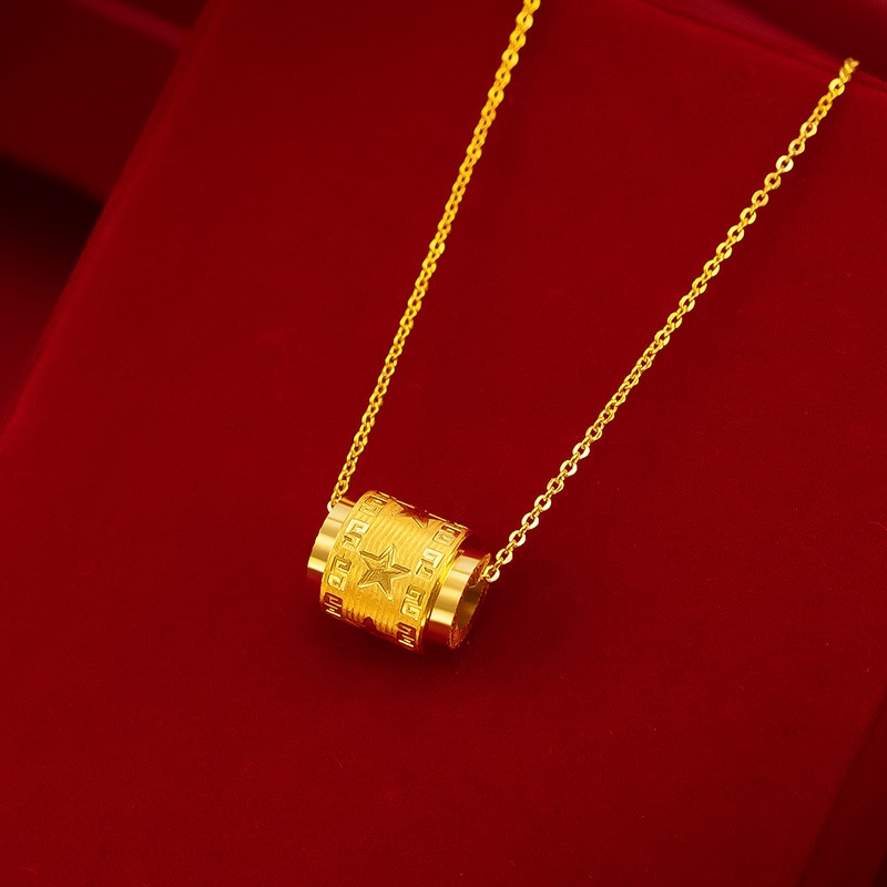 Goldkingdom Perhiasan Fashion Emas Asli Kadar 375Bangkok Aksesoris Ready Stock Cnc Bintang Berujung Lima Passepartout Kalung Gaya Wanita Seiko Berlapis Emas Bintang Tulang Selangka Kalung