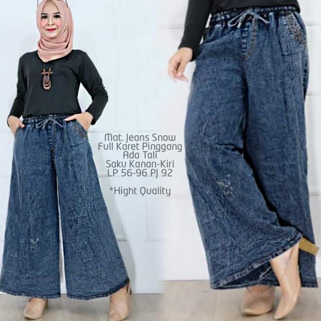 TERLARIS CELANA KULOT JEANS SNOW XL dan JUMBO XXL/ CELANA KULOT/ KULOT JEANS/ CELANA KULOT JUMBO/ CE
