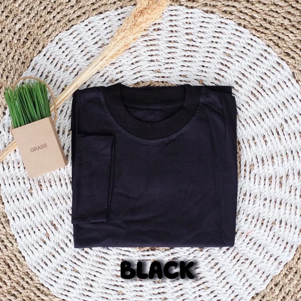 Kaos Polos Lengan Panjang Basic Blouse Bahan Kaos Katun Combed Size S - XXL Baju Atasan Wanita Terbaru 2023 Kekinian Viral Kaos Oversize Wanita Blouse Wanita Jumbo Warna Black , Navy , Tosca