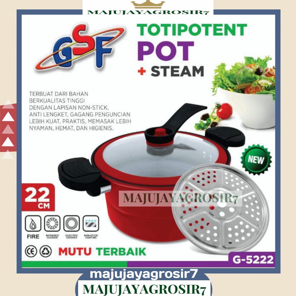 PANCI PRESTO G-5222 / PANCI PRESTO + STEAMER 22CM GSF G 5222 / PRESTO TOTIPOTENT POT + STEAM GSF 522