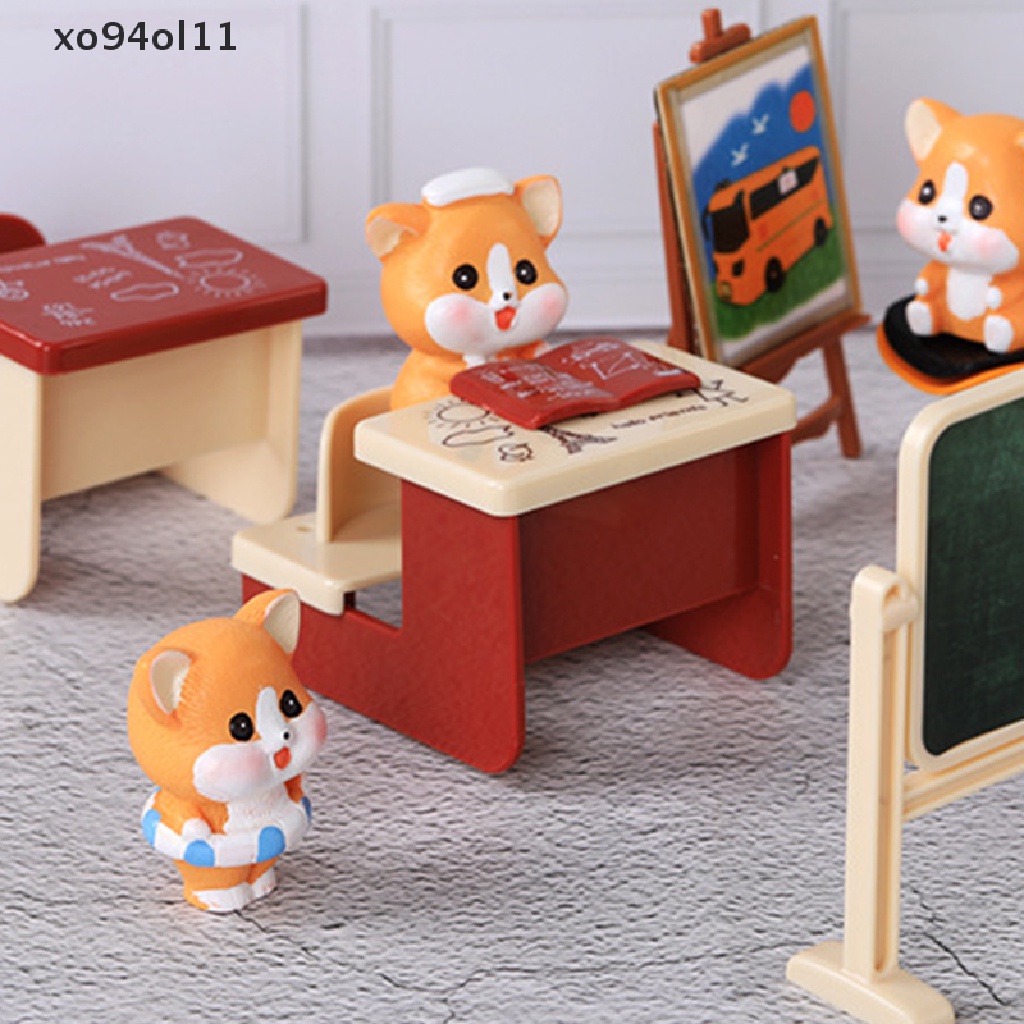 Xo Lucu Miniatur Anjing DIY Hadiah Kerajinan Ornamen Patung Taman Peri Chic Patung Lanskap Mikro Untuk Dekorasi Kue Desktop OL