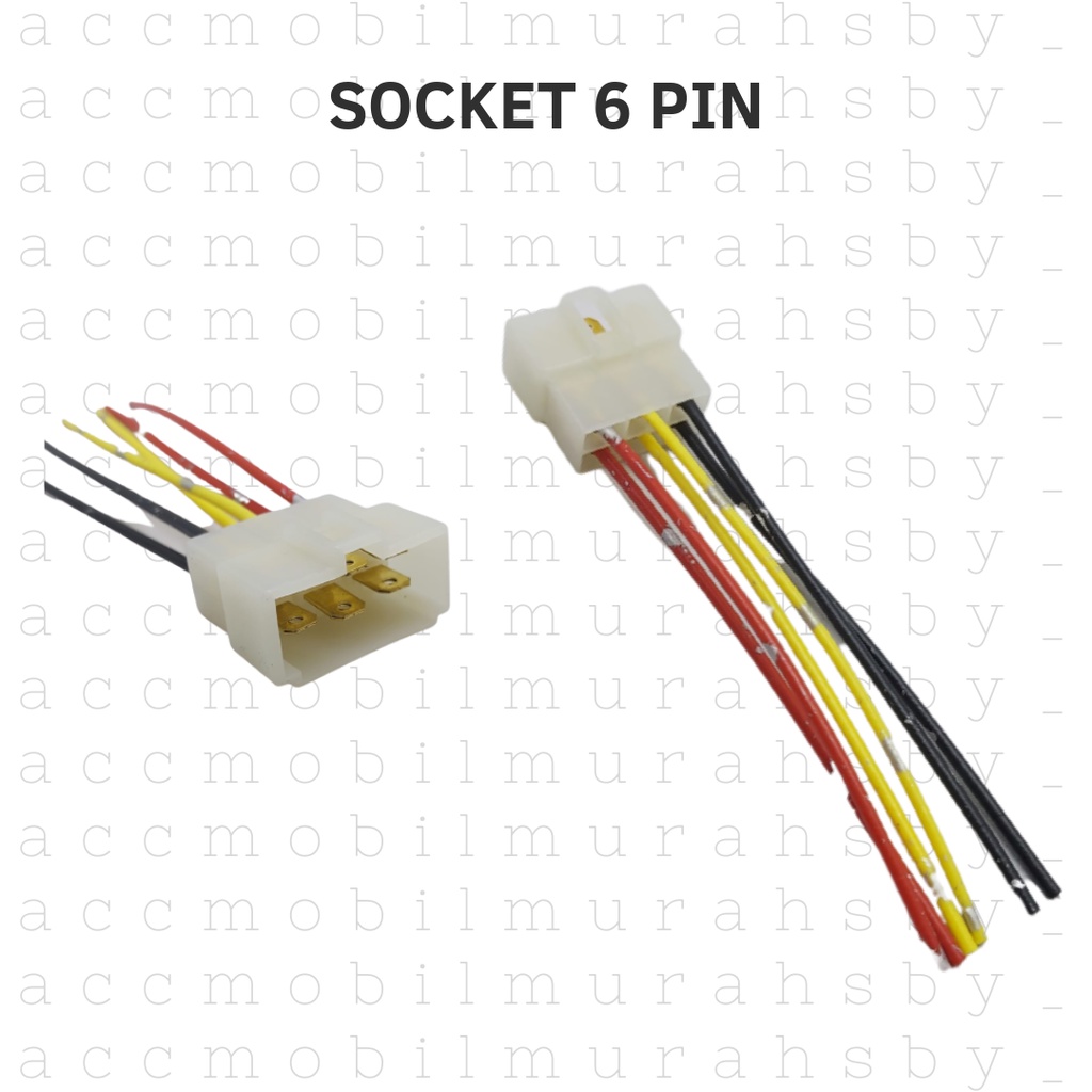 SOKET KONEKTOR KABEL 6 PIN / SOCKET SAMBUNG MOBIL MOTOR KABEL BINTIK - CEWE-COWO