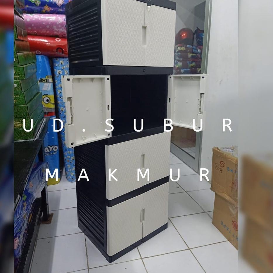 ➹ Lemari Plastik Lemari Pakaian Napolly Laci Serbaguna Hello Susun 4 ☎