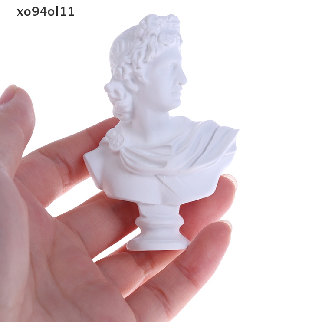 Patung Resin Miniatur Rumah Boneka XO 7CM Apollo Bust Statue Ornamen Rumah 1pc 7CM Patung Resin Mini Apollo Bust Statue Ornamen Rumah Decor OL