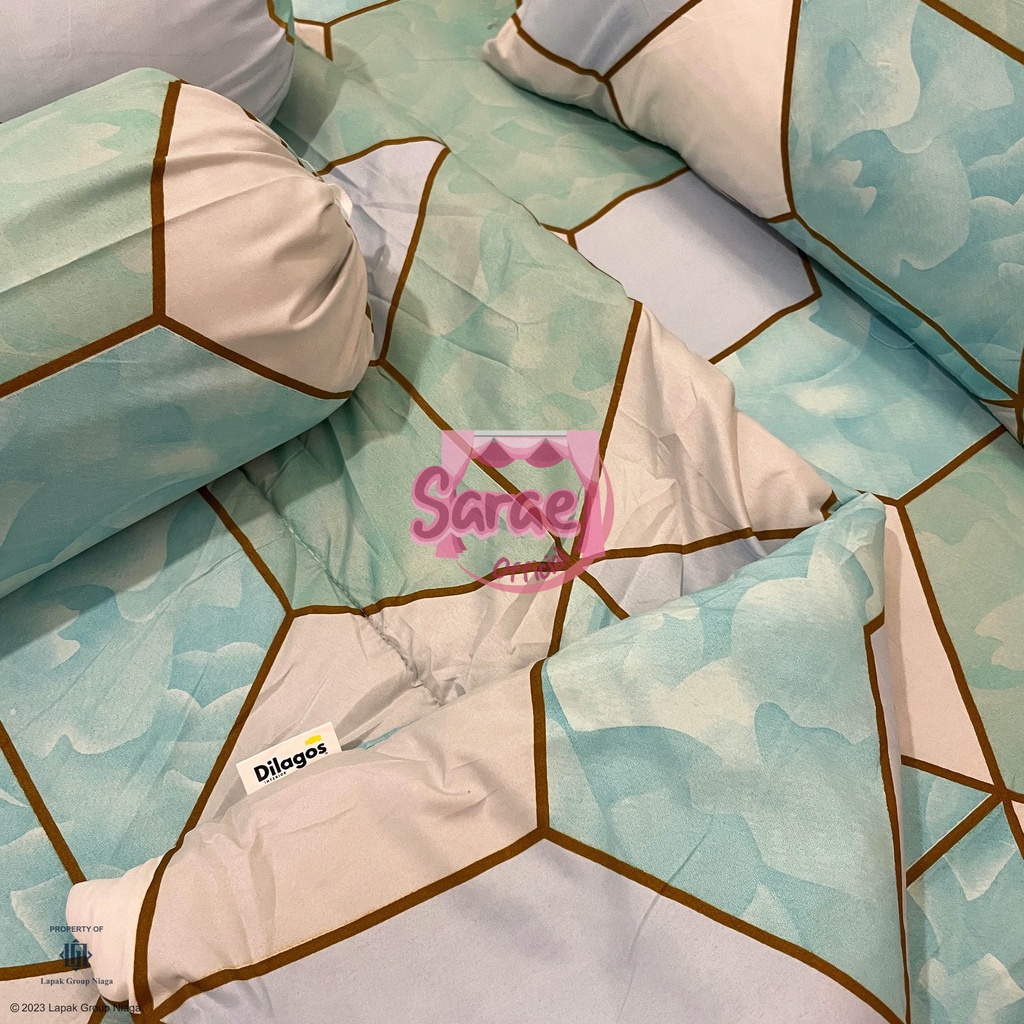 Sarae Bedcover Sprei Set Motif  Amarta Dino dan Marble Bahan Katun Halus