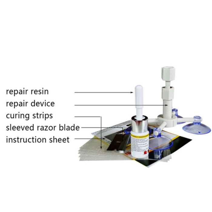 DIY Alat Reparasi Kaca Mobil Retak Pecah Windshield Repair Kit Resin