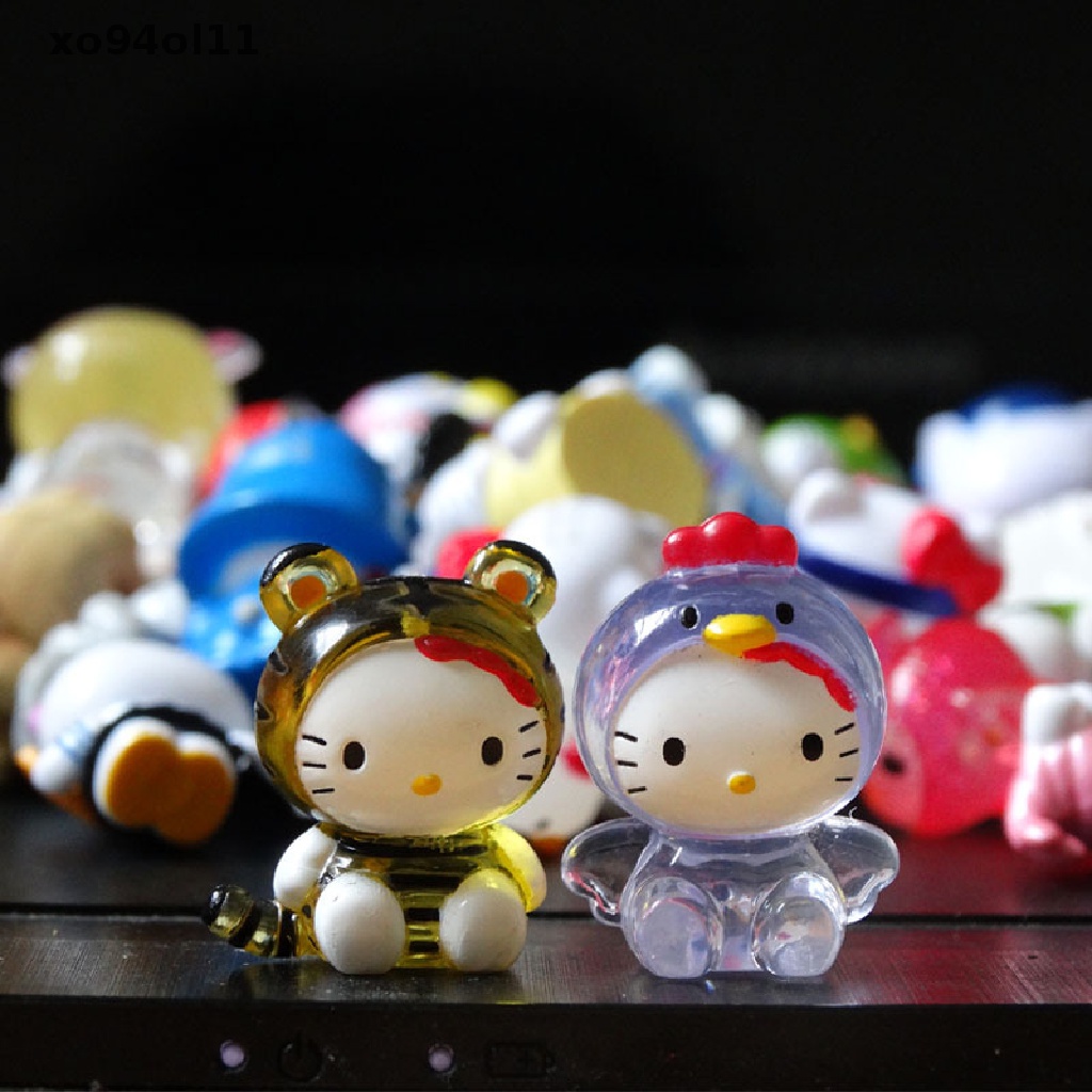 Xo 10pcs Random mini no repeat Hello kitty Anime action figure Koleksi Mainan Hadiah OL