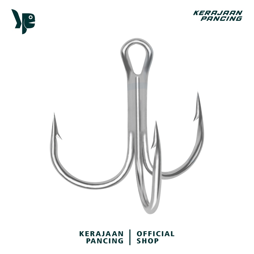 KERAJAAN PANCING - Kail Pancing Trible Premium Silver isi 5 pcs Kail Pancing Baja Karbon Tinggi Berd