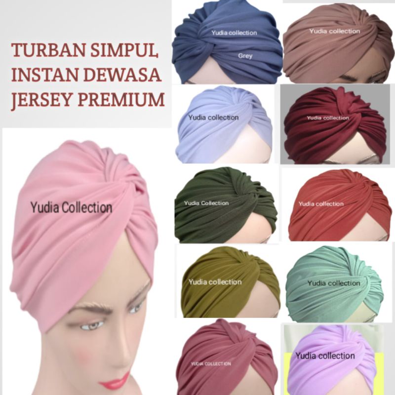 TURBAN DEWASA SIMPUL/CIPUT/TURBAN INSTAN JERSEY PREMIUM
