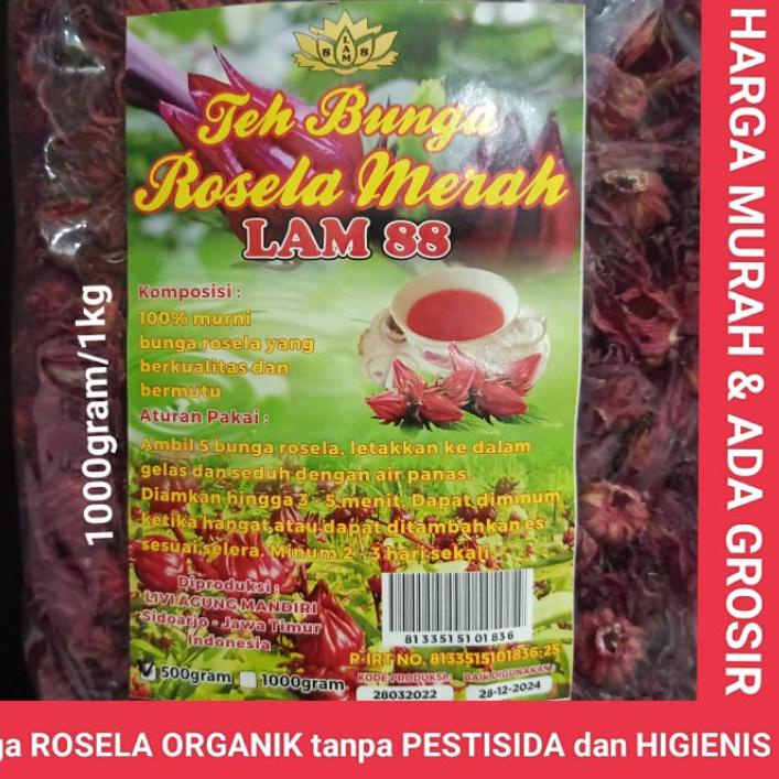 

✭ teh bunga rosela merah kering 1 kg ♣