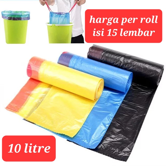 Jual Kantong Sampah Tali Isi 15 45x50cm Kantong Sampah Roll Jumbo Shopee Indonesia 5207