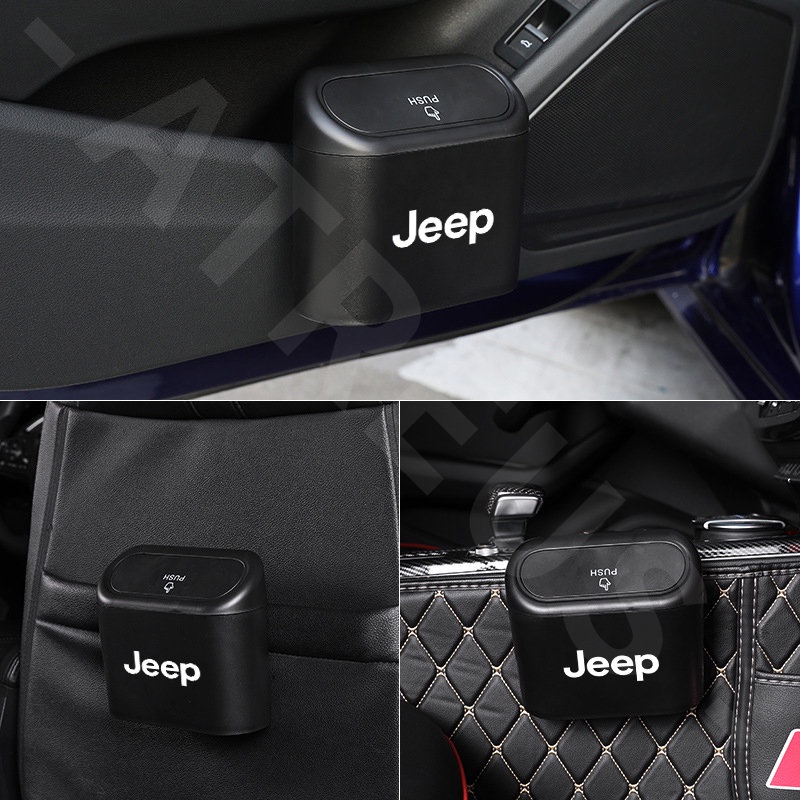 Jeep Tempat Sampah Mobil Gantung Tutup Flip Dustbin Tipe Tekan Storage Box Organizer Aksesoris Mobil Untuk Kompas Renegade2022 Willys Wrangler jk Cherokee xj