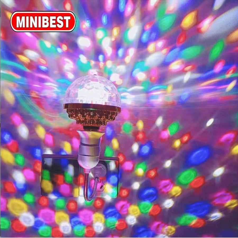 Bolam Lampu Disco Ball  RGB E27  LAMPU DISCO 7 WARNA Disco Magic