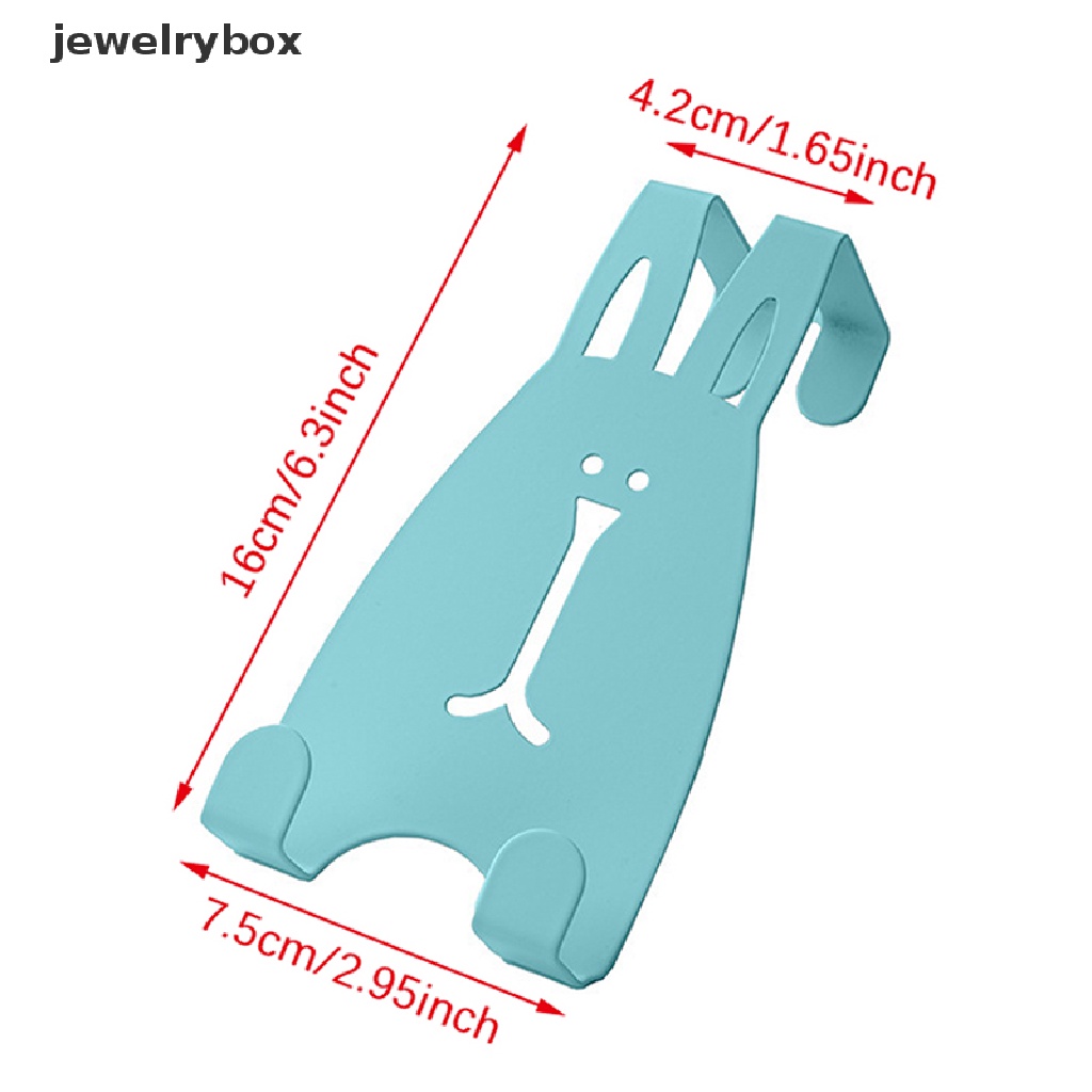 [jewelrybox] Kartun Kelinci Pintu Belakang Kait Pukulan Gratis Lemari Belakang Gantungan Kamar Tidur Dapur Lemari Dinding Gantungan Rumah Penyimpanan Rak Coat Hook Butik