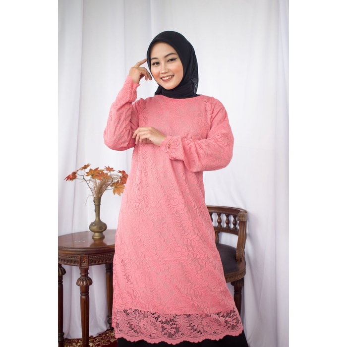 Blouse Brokat Baju Blus Long Tunik Luxury Ameera Baju Kondangan