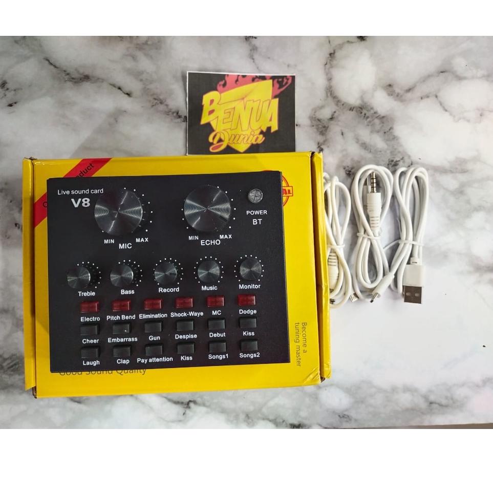 ☝ SOUNDCARD V8 MIXER BLUETOOTH SOUNDCARD V8 USB EXTERNAL - BENUA DUNIA ➬