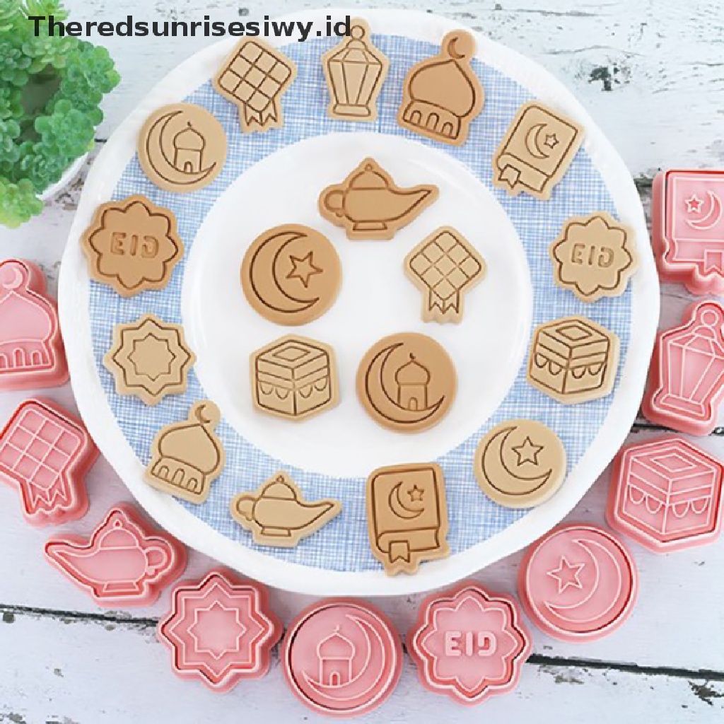 # Baju Lebaran # 8/10pcs Cetakan Biskuit Eid Mubarak Dekorasi Ramadhan Kareem Cookie Cutter Set~