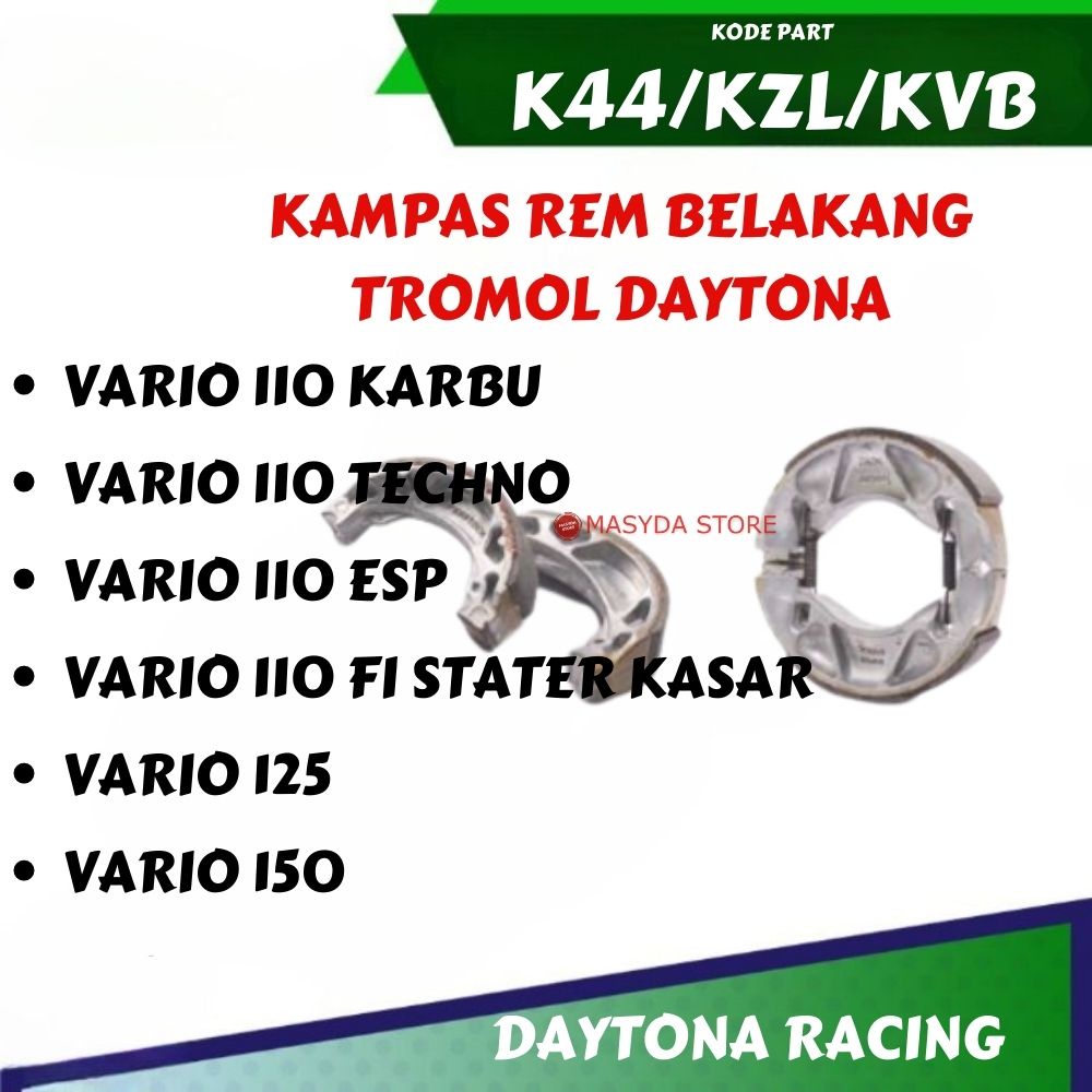 KAMPAS REM BELAKANG TROMOL VARIO 110, VARIO 125, VARIO 150, VARIO 110 TECHNO, VARIO 110 ESP ORIGINAL