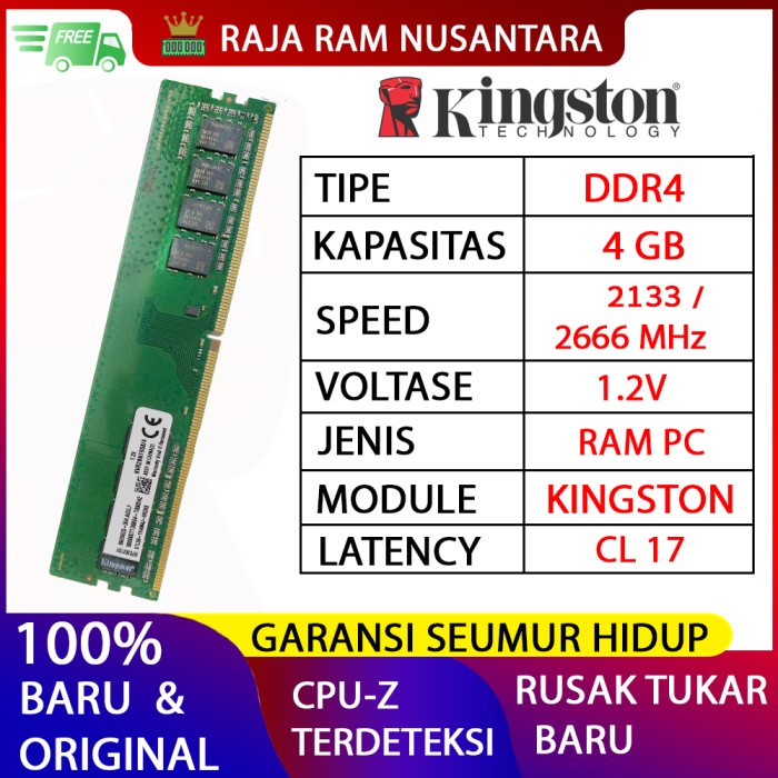 Ram Ram Pc Kingston Ddr4 4Gb 21300 / 2666 Mhz Ori Ram Nb Ddr4 4Gb 2666 Mhz