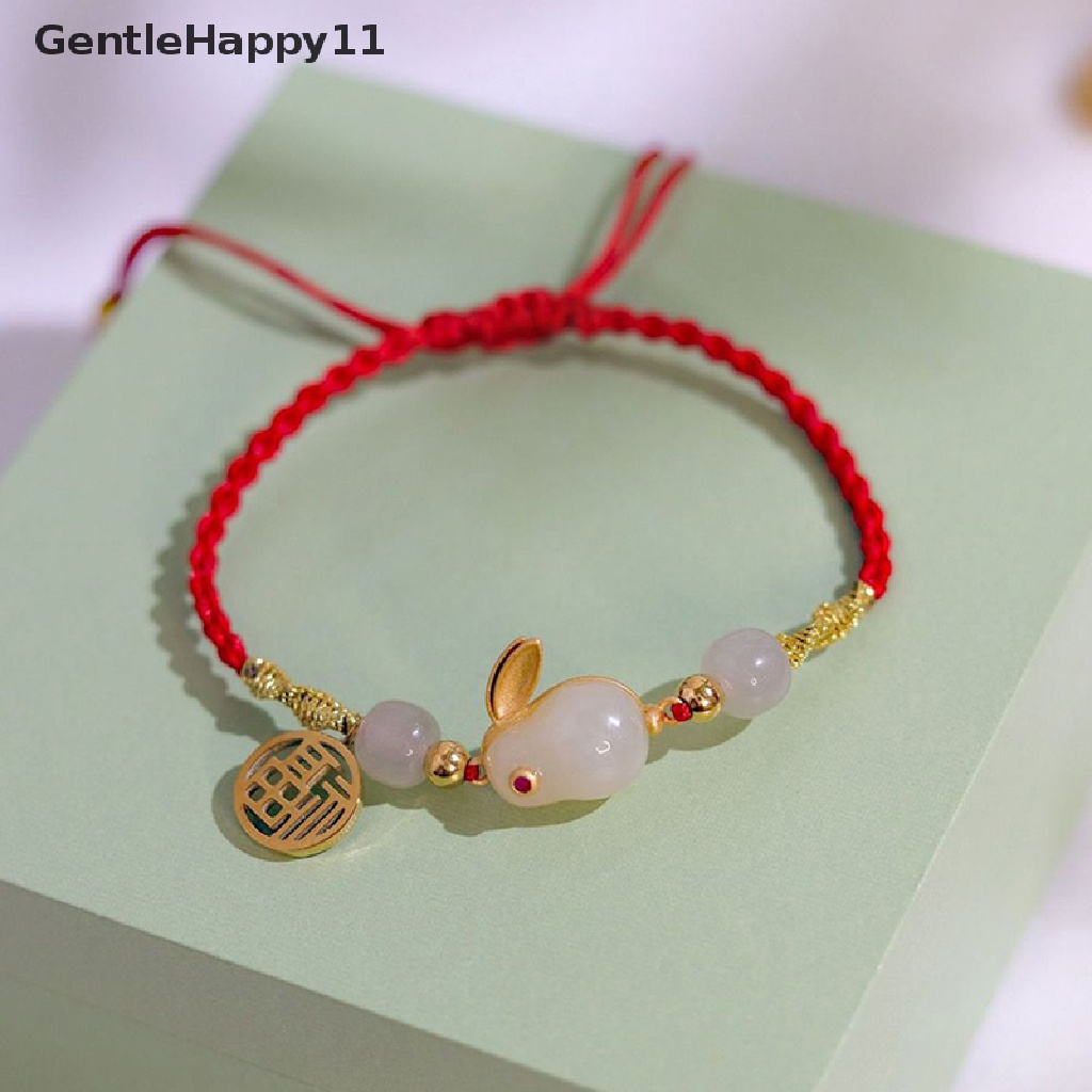 Gentlehappy 2023tahun Kelinci DIY Seni Kerajinan Gelang Tali Merah Dikepang Gelang Liontin Gelang Untuk Pacar Anak Siswa Hadiah Lucu Mengenang Anyaman Tangan Tali Perhiasan id