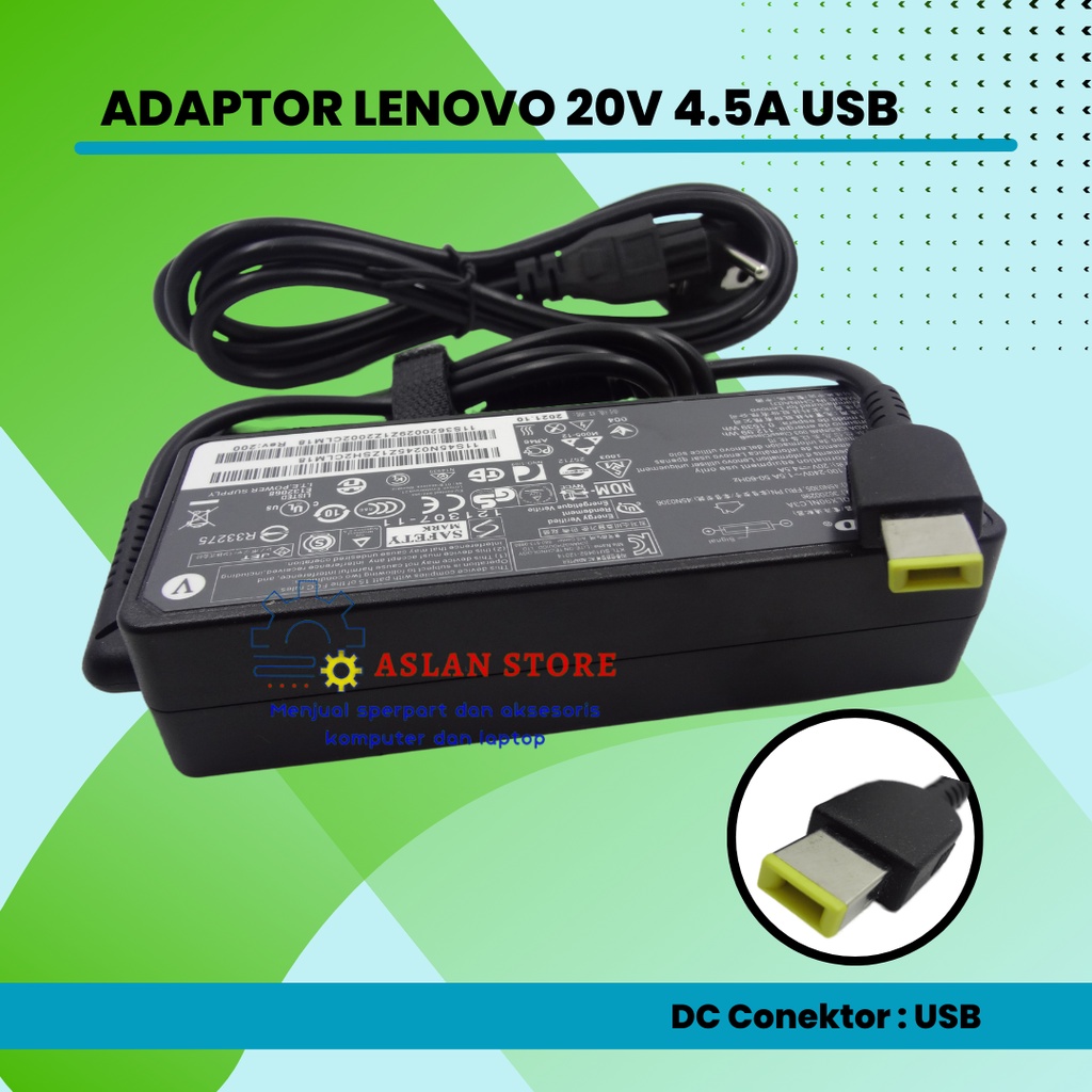 Lenovo 20V 4.5A (USB Pin) 90W E440 G400s T450 X240/PA-1650-72 Series IdeaPad B490,B490s Series B40-45 B40-70 B50-35 C40-05 C40-30 C50-30 C260 Sentuh C350 C355