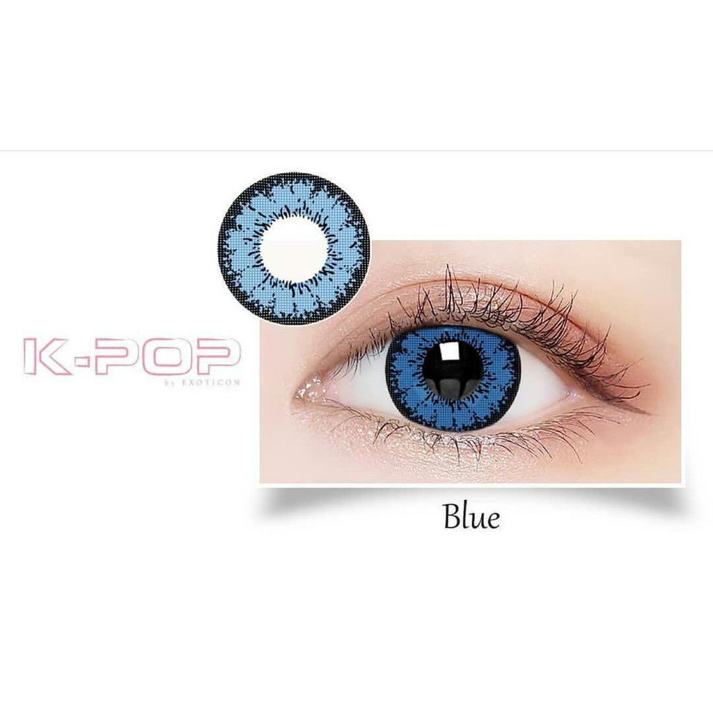 SOFTLENS MINUS DAN NORMAL X2 KPOP BLUE BIG EYES 16MM (0.00 sd -6.00) GRATIS TEMPAT SOFLEN