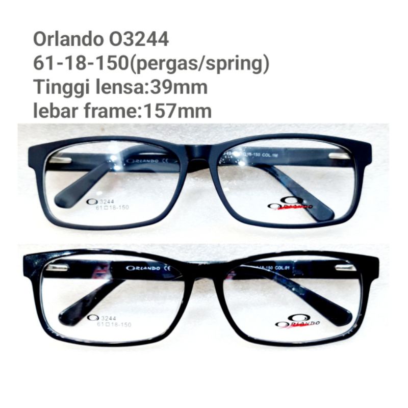 FRAME KACAMATA BIG size lebar ORLANDO O3244 61-18-150 pergas